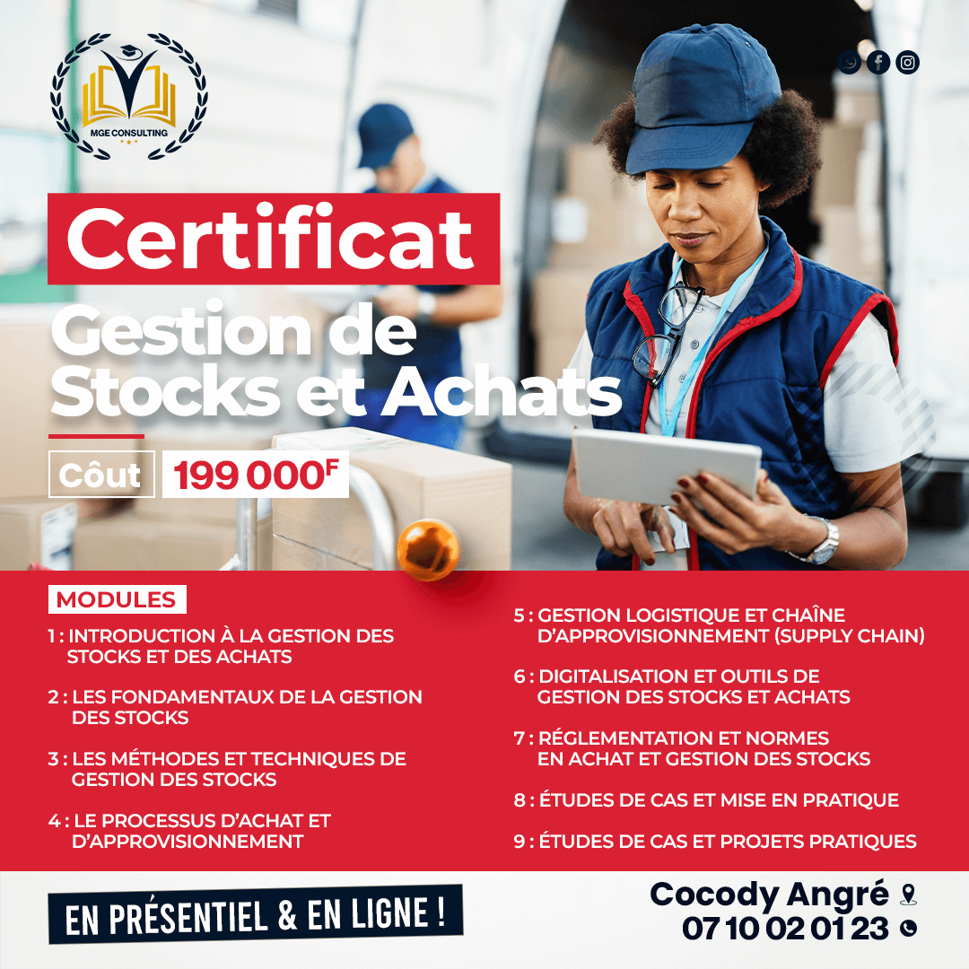 Certificat Gestion de Stocks et Achats – Approvisionnement & Logistique