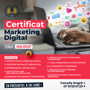 Certificat Marketing Digital – Stratégies, Réseaux Sociaux & SEO